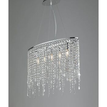 Lustre suspension Breeze en métal avec pampilles en cristal K9 (5XE14)-I-BREEZE/S5 3