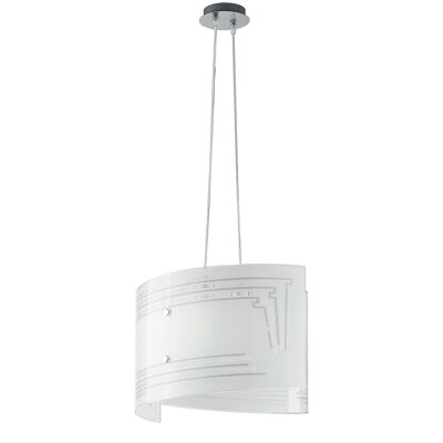 CONCEPT suspension lamp in curved glass with granulated decoration