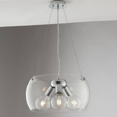 Equatore pendant lamp in glass and metal structure (3xE27)-I-EQUATORE/S40TR