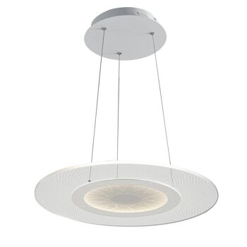 Suspension LED Eternity 34W en métal blanc mat et diffuseur acrylique transparent et satiné-LED-ETERNITY-S50 1