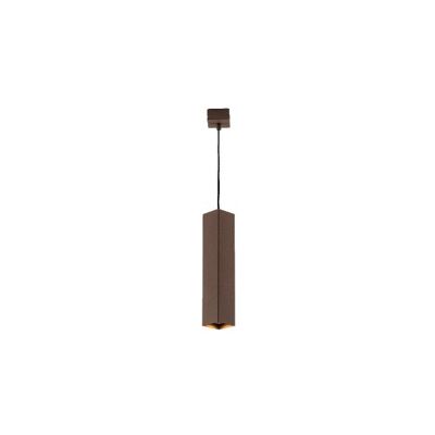 Lámpara colgante Fluke con estructura cuadrada, en metal blanco, negro, marrón y dorado cepillado. Disponible en dos tamaños (1XGU10)-I-FLUKE-S30Q BRO