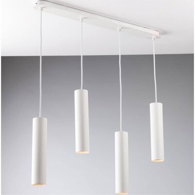 Fluke suspension chandelier, with four pendants and tubular structure in chromed metal available in white, black, and gold (4XGU10)-I-FLUKE-S4 BCO