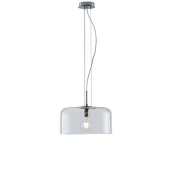 Lampe à suspension Gibus en verre soufflé brillant dans les couleurs ambre, transparent, fumé, pâte bleue et blanche. Disponible en trois tailles (1XE27)-I-GIBUS-S30 AMB 3