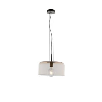 Lampe à suspension Gibus en verre soufflé brillant dans les couleurs ambre, transparent, fumé, pâte bleue et blanche. Disponible en trois tailles (1XE27)-I-GIBUS-S35 AMB 4