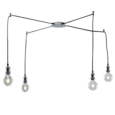 GROOVE suspension lamp in aluminum and fabric cable-I-GROOVE-S4