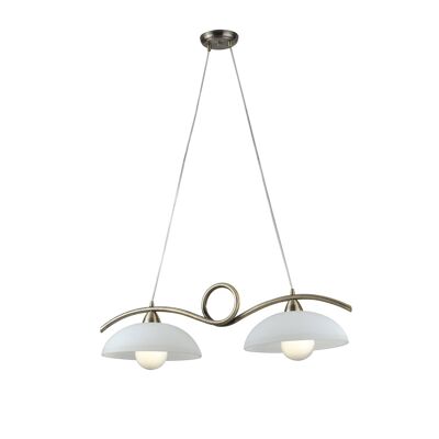 HALLEY billiard pendant lamp in metal with satin glass diffusers-I-HALLEY/2 BR