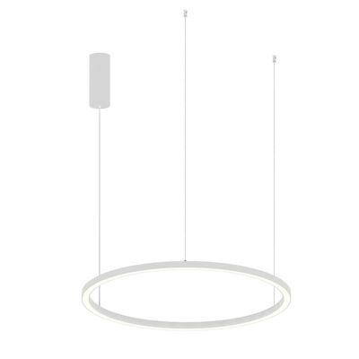 Hoop suspension lamp in white, gold or black embossed aluminum, silicone diffuser and internal switch for customizing the color temperature-LED-HOOP-S80-BCO