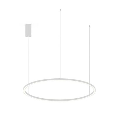 Hoop suspension lamp in white, gold or black embossed aluminum, silicone diffuser and internal switch for customizing the color temperature-LED-HOOP-S120-BCO
