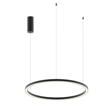 Lampe à suspension Hoop en aluminium gaufré blanc, or ou noir, diffuseur en silicone et interrupteur interne pour personnaliser la température de couleur-LED-HOOP-S120-ORO 2