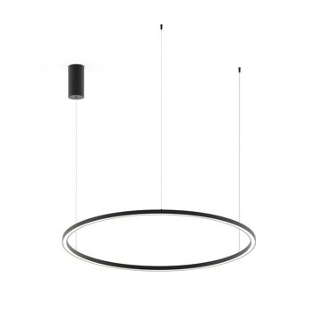 Lampe à suspension Hoop en aluminium gaufré blanc, or ou noir, diffuseur en silicone et interrupteur interne pour personnaliser la température de couleur-LED-HOOP-S120-ORO 3