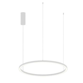 Lampe à suspension Hoop en aluminium gaufré blanc, or ou noir, diffuseur en silicone et interrupteur interne pour personnaliser la température de couleur-LED-HOOP-S120-ORO 4