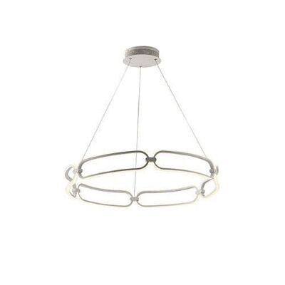INFINITY suspension chandelier with matte white aluminum structure and silicone diffuser.-LED-INFINITY-S60