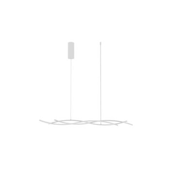 Lustre à suspension Kinetic LED 40W, avec structure en aluminium gaufré blanc, or ou noir, diffuseur en silicone et interrupteur interne pour personnaliser la température de couleur-LED-KINETIC-S-BCO 1