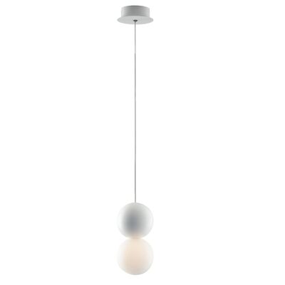 Lampadario a sospensione Kiss in gesso con diffusore in vetro opale (1XG9)