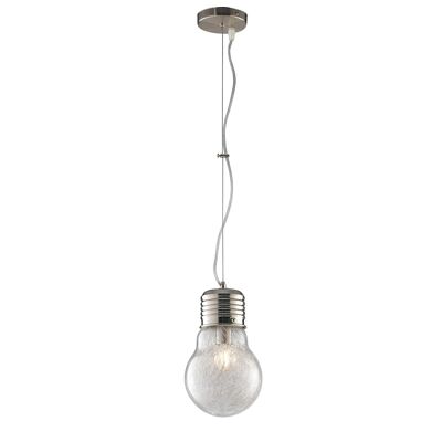 Hanging chandelier Glass bulb and internal decoration with aluminum wires, available in two sizes (1XE27)-I-LAMPD/SOSP.15