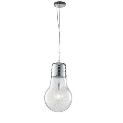 Lámpara de suspensión Bombilla de cristal y decoración interior con hilos de aluminio, disponible en dos tamaños (1XE27)-I-LAMPD/SOSP.