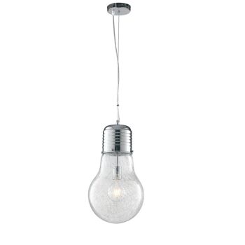 Lampe à suspension Ampoule en verre et décoration interne avec fils d'aluminium, disponible en deux tailles (1XE27)-I-LAMPD/SOSP. 3