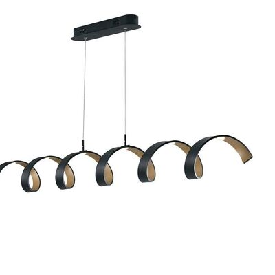 Lampadario a sospensione LED HELIX ad elica in alluminio con interno rifinito-LED-HELIX-S6C NER