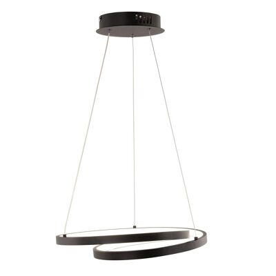 Lustre à suspension Lieve LED 30W, avec structure en aluminium gaufré blanc, or ou noir, diffuseur en silicone et interrupteur interne pour personnaliser la température de couleur-LED-LIEVE-S-NER