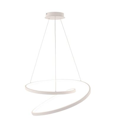 Suspension Lieve LED 30W, avec structure en aluminium gaufré blanc, or ou noir, diffuseur en silicone et interrupteur interne pour personnaliser la température de couleur-LED-LIEVE-S-BCO