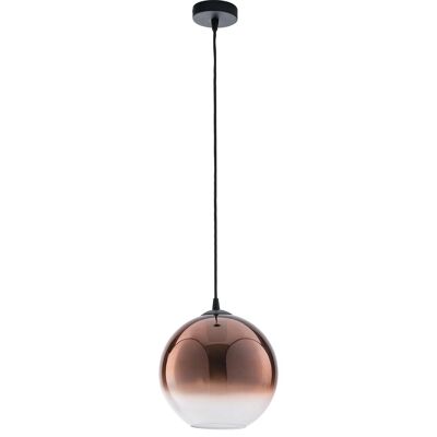 Marte pendant lamp in glass with copper shaded decoration and metal structure. Available in three sizes (1XE27)-I-MARTE-S25 RM