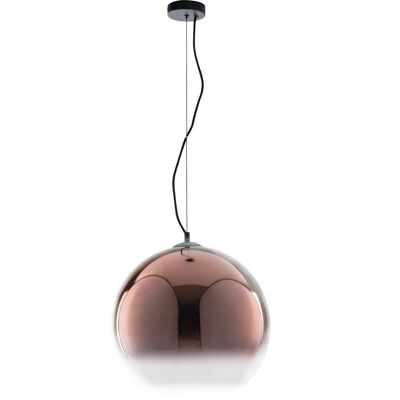 Marte pendant lamp in glass with copper shaded decoration and metal structure. Available in three sizes (1XE27)-I-MARTE-S40 RM