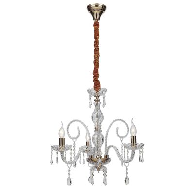Monalisa suspension chandelier, in glass and crystal and gold-colored finish-I-MONALISA/3