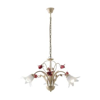 Suspension ROSE en métal décoré à la main avec des détails floraux et diffuseur en verre-ROSE/3 1