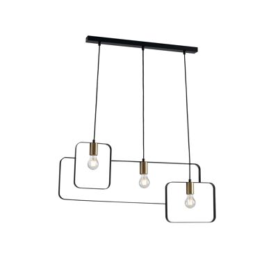 Smith pendant lamp in metal available in black and gold or white and silver (3XE27)-I-SMITH-S3