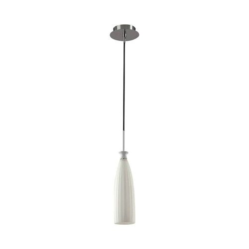 Lampadario a sospensione Swing in vetro in pasta bianca o ambra, luce singola (1xE14)-I-SWING-SP-1