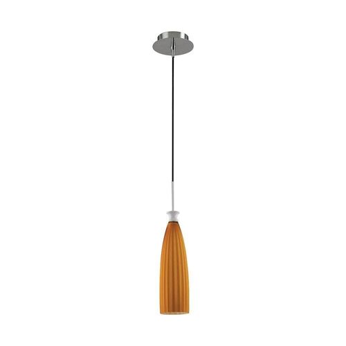 Lampadario a sospensione Swing in vetro in pasta bianca o ambra, luce singola (1xE14)-I-SWING-SP-1 AMB