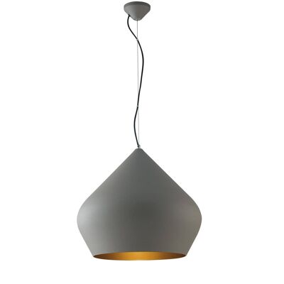 Lampadario a sospensione Tholos in metallo con interno oro o bianco. Disponibile in vari colori (1xE27)-I-THOLOS-S52 GRI