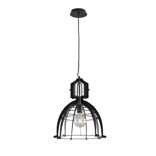 Lampadario a sospensione URBAN in metallo con diffusore a gabbia (1xE27)-I-URBAN-S40 BRO