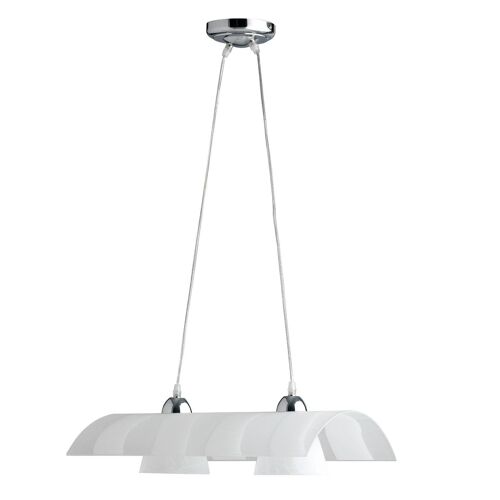 Lampadario a sospensione ZEBRATA in vetro con struttura cromata (2XE27)-44/00900