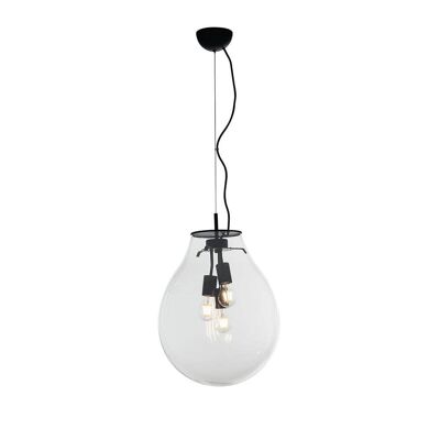 Lampadario Azuma in vetro soffiato trasparente-I-AZUMA-S38