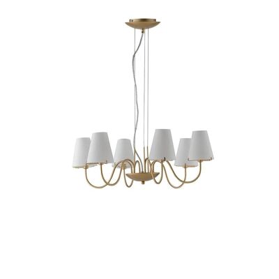Canto chandelier in gold metal and white glass diffusers-I-CANTO/6
