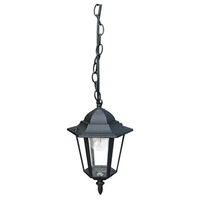 Milano lantern chandelier for outdoor use in die-cast aluminum with transparent glass diffuser (1XE27)-LANT-MILANO/S1