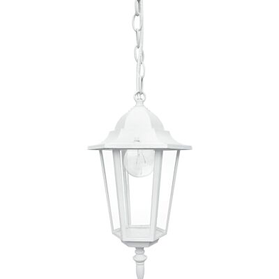 Milano lantern chandelier for outdoor use in die-cast aluminum with transparent glass diffuser (1XE27)-LANT-MILANO/S1 BCO