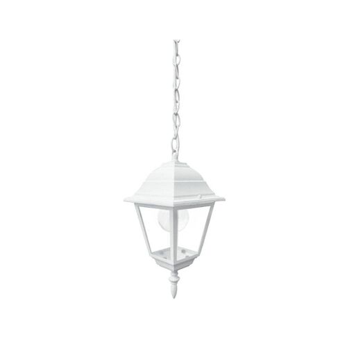 Lampadario lanterna Roma per esterni in alluminio pressofuso con diffusore in vetro (1xE27)-LANT-ROMA/S1 BCO