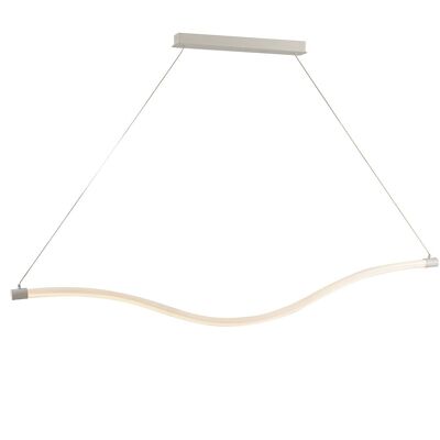 Halo 30W LED pendant light in matte white metal and acrylic diffuser, natural light