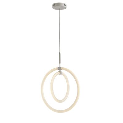 Halo 50W LED pendant light in matte white metal and acrylic diffuser, natural light