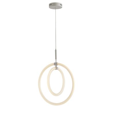 Suspension LED Halo 50W en métal blanc mat et diffuseur acrylique, lumière naturelle