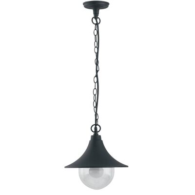 Pavia outdoor chandelier in black embossed die-cast aluminum with transparent acrylic diffuser (1XE27)-LANT-PAVIA-S1