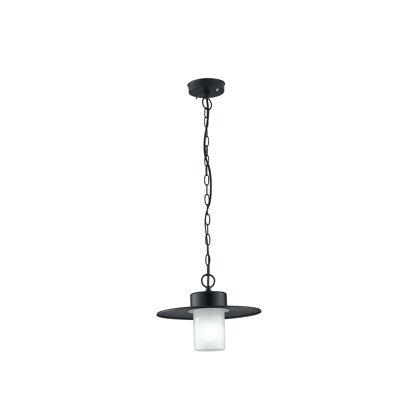 York suspension chandelier in black aluminum with polycarbonate diffuser (1XE27)-LANT-YORK/S1