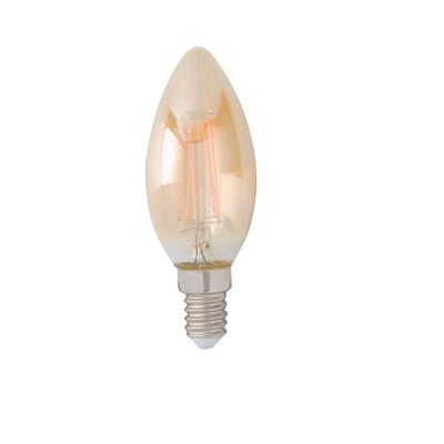 Bombilla decorativa LED LUXA 4W ámbar casquillo E14 luz cálida 9,8x3,5 cm-I-LUXA-V-E14-C35