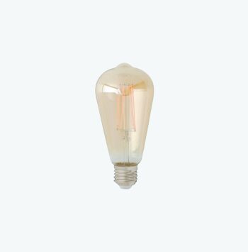 Ampoule LED décorative LUXA 7W ambre douille E27, lumière chaude 14x6 cm.-I-LUXA-V-E27-ST64 1