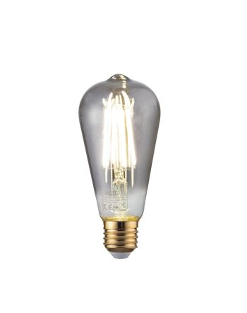 Ampoule fumée décorative LED LUXA 8W, douille E27, lumière naturelle 14x6 cm.-I-LUXA-S-E27-ST64 2