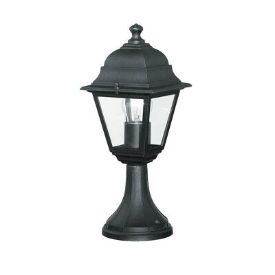 Roma outdoor table lantern in die-cast aluminum with glass diffuser (1xE27)-LANT-ROMA/L1 BCO