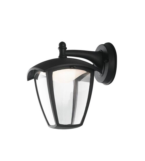 Lanterna LED Lady per esterni in alluminio nero goffrato e diffusore in policarbonato-LANT-LADY/AP1B