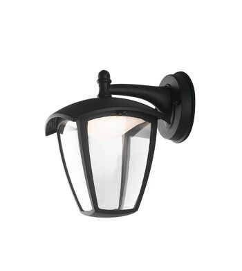 Lanterne LED Lady pour l'extérieur en aluminium noir gaufré et diffuseur en polycarbonate-LANT-LADY/AP1B 1